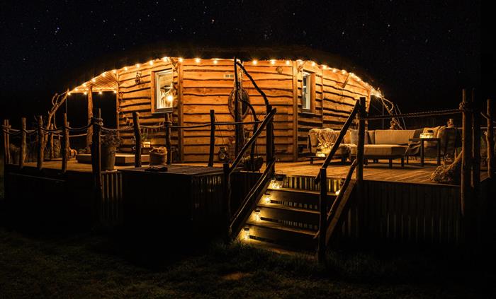 The Cabin at Erwain Escapes under the canopy of stars. Perfect for stargazing - Glamping Cabin Carmarthenshire with Hot Tub.jpg